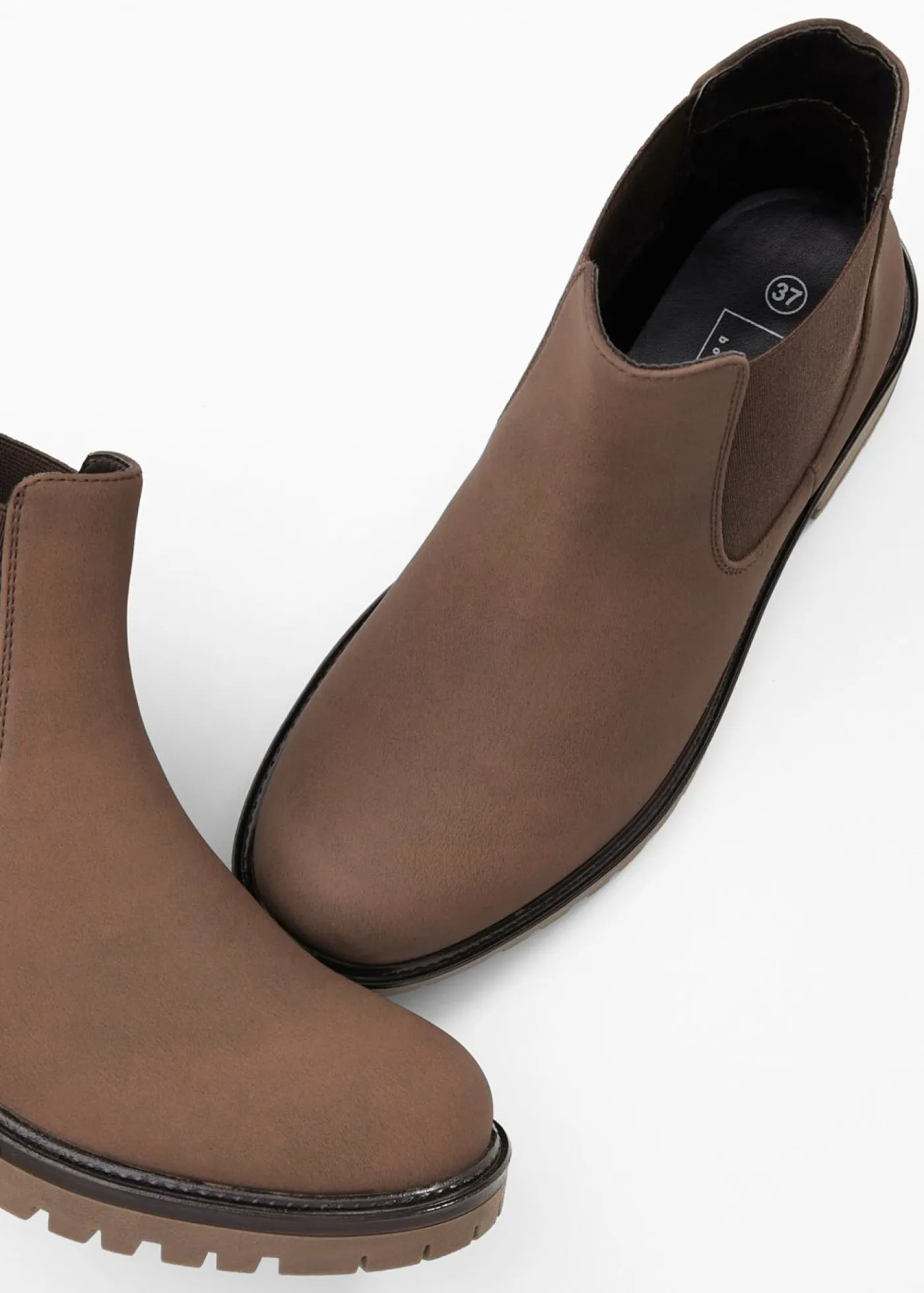 bonprix bonprix Botines De Nieve·Botines Chelsea|Botines De Nieve·Botas Con Tacón>Botas Chelsea en suela perfilada Marrón oscuro