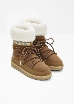 bonprix Disney Botines De Nieve·Botas Con Cordones|Botines De Nieve·Botines Forrados>Botas con cordones de Mickey Mouse marrón