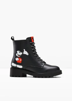bonprix Disney Botines De Nieve·Botas Con Cordones|Zapatos De Marca·Otras Marcas>Botas con cordones de Mickey Mouse Negro
