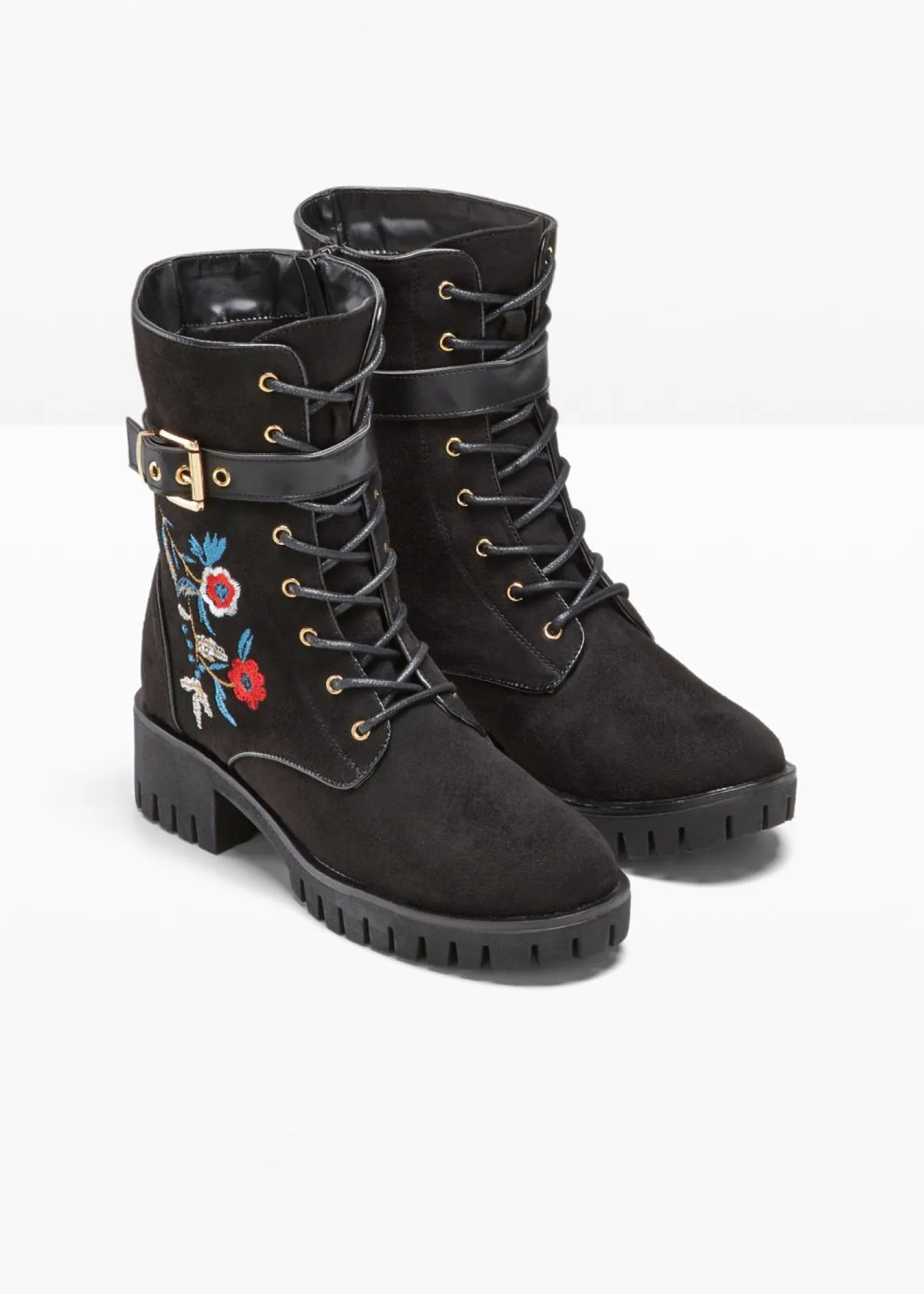 Mujer bonprix bonprix Botas con cordones y bordado