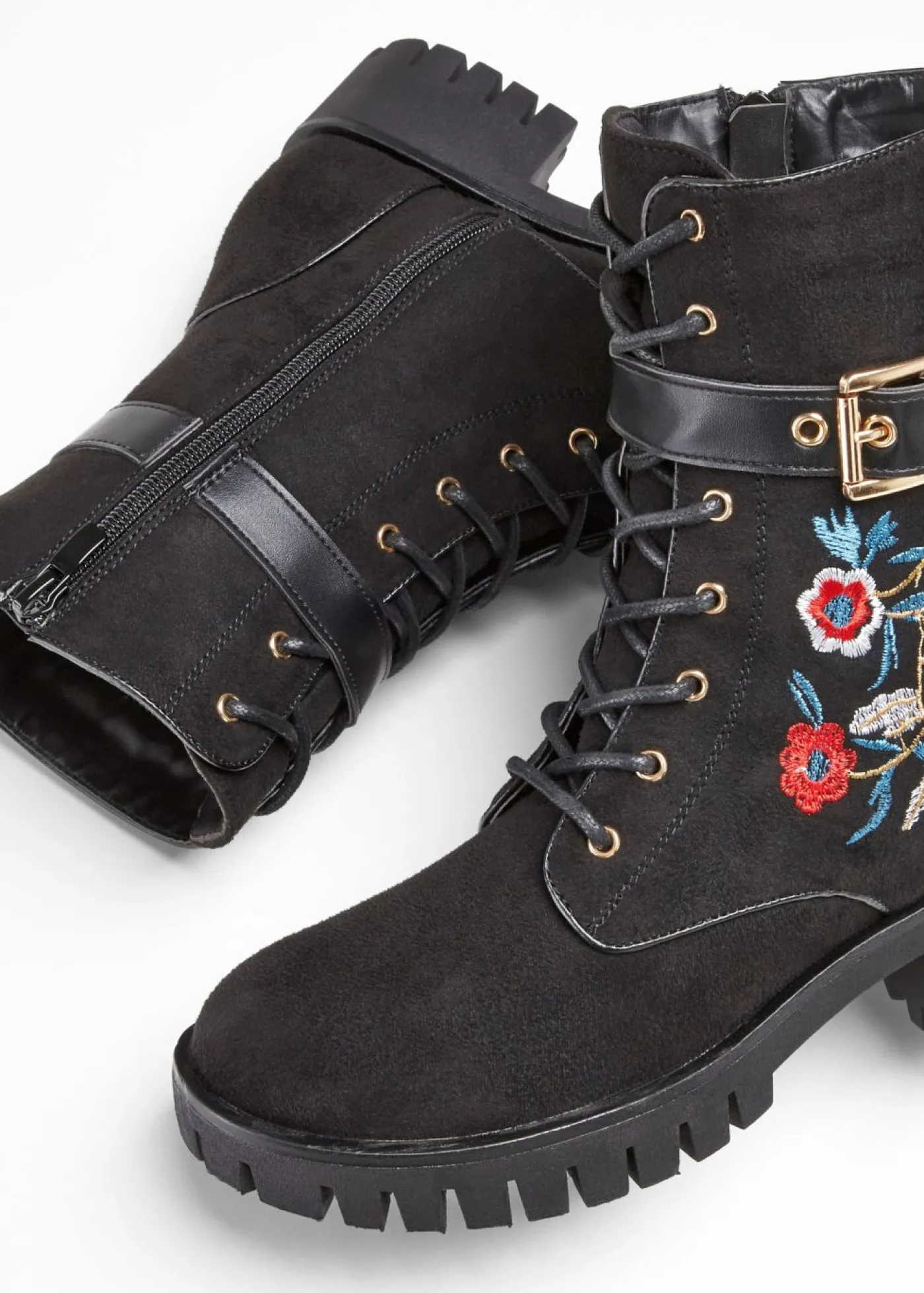 Mujer bonprix bonprix Botas con cordones y bordado