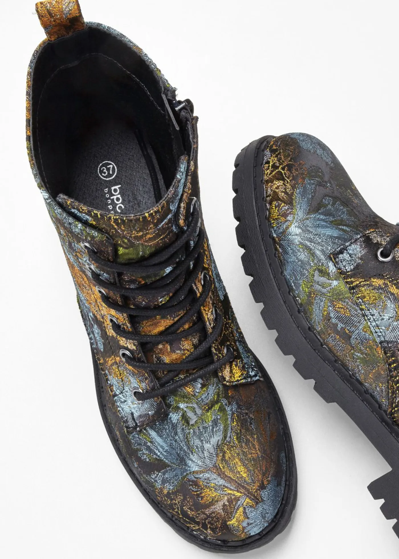 Mujer bonprix bonprix Botas con cordones y estampado de flores