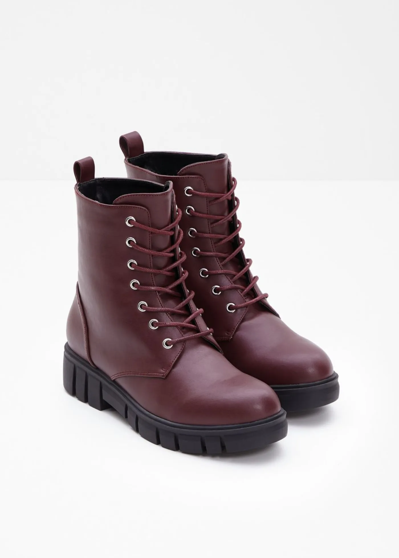 bonprix bonprix Tendencias·Zapatos Veganos|Botines De Nieve·Botas Con Cordones>Botas con cordones y suela perfilada mora oscuro