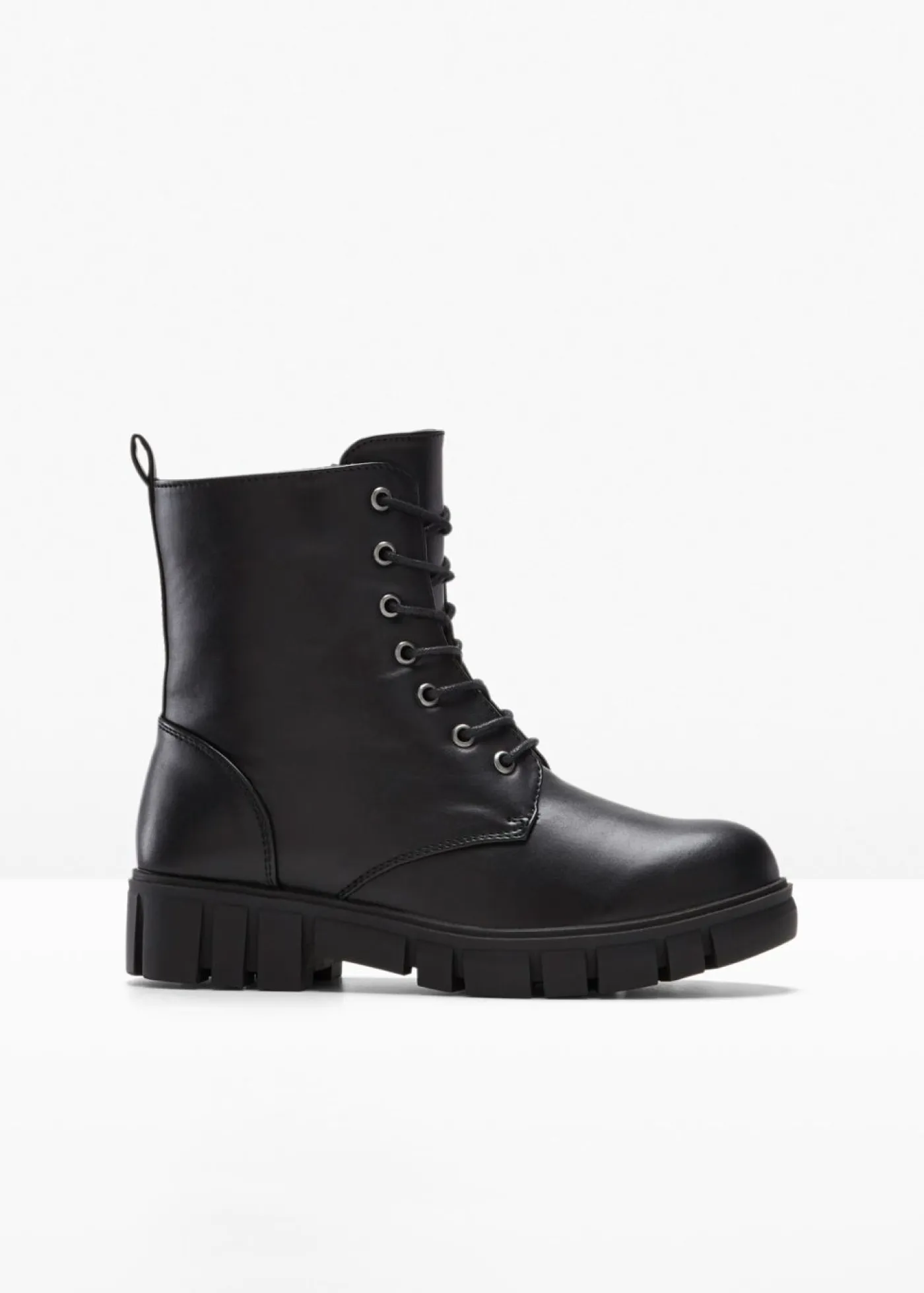 bonprix bonprix Tendencias·Zapatos Veganos|Botines De Nieve·Botas Con Cordones>Botas con cordones y suela perfilada Negro