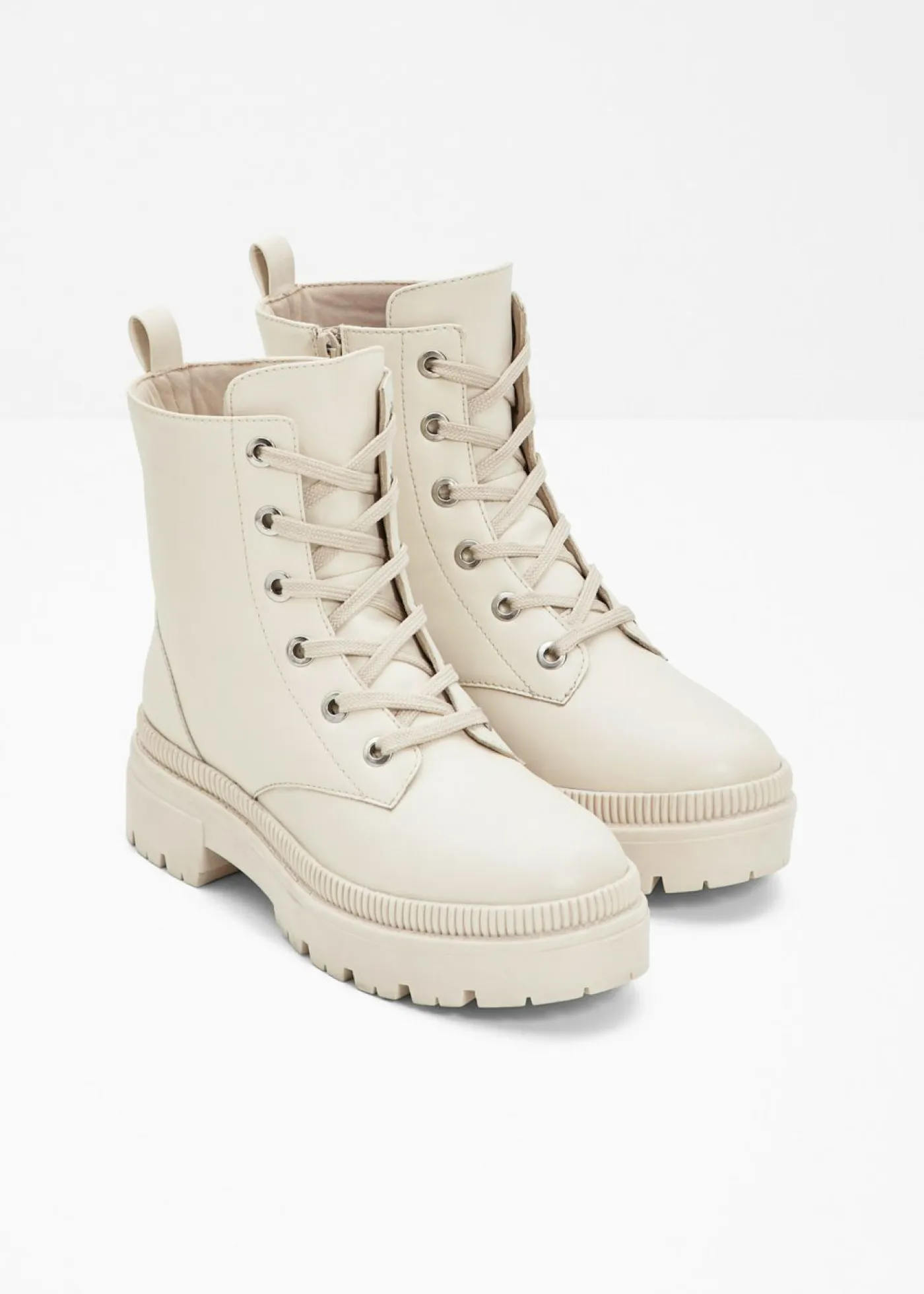 bonprix bonprix Botines De Nieve·Botas Con Cordones|Botines De Nieve·Botas Con Tacón>Botas con cordones y suela perfilada Beige