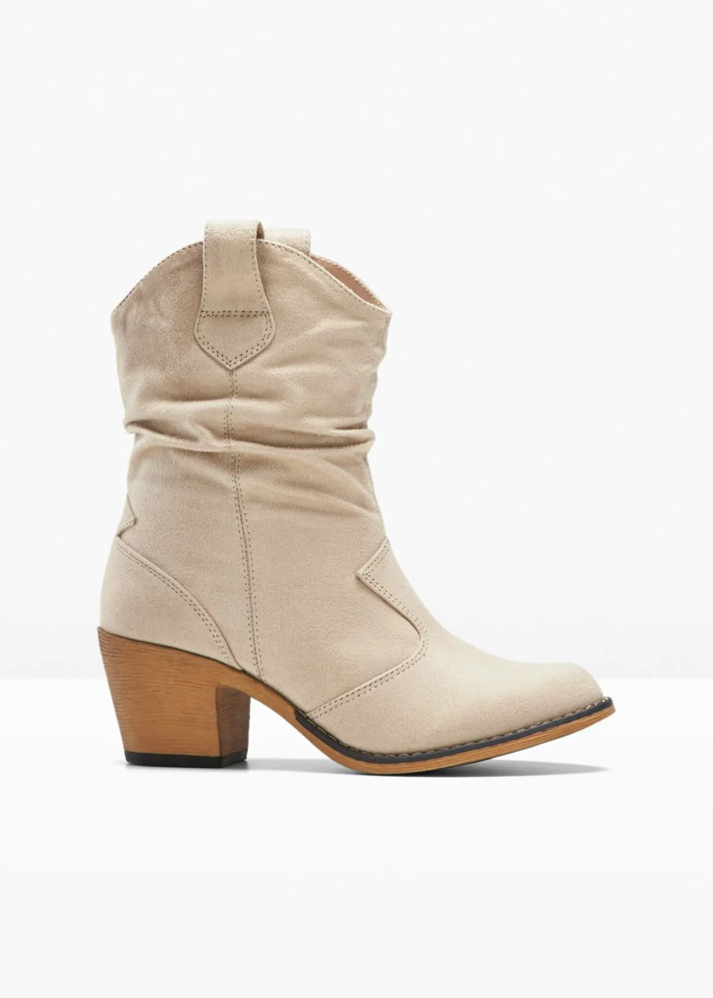 bonprix bonprix Botines>Botas de estilo cowboy con fruncido Beige
