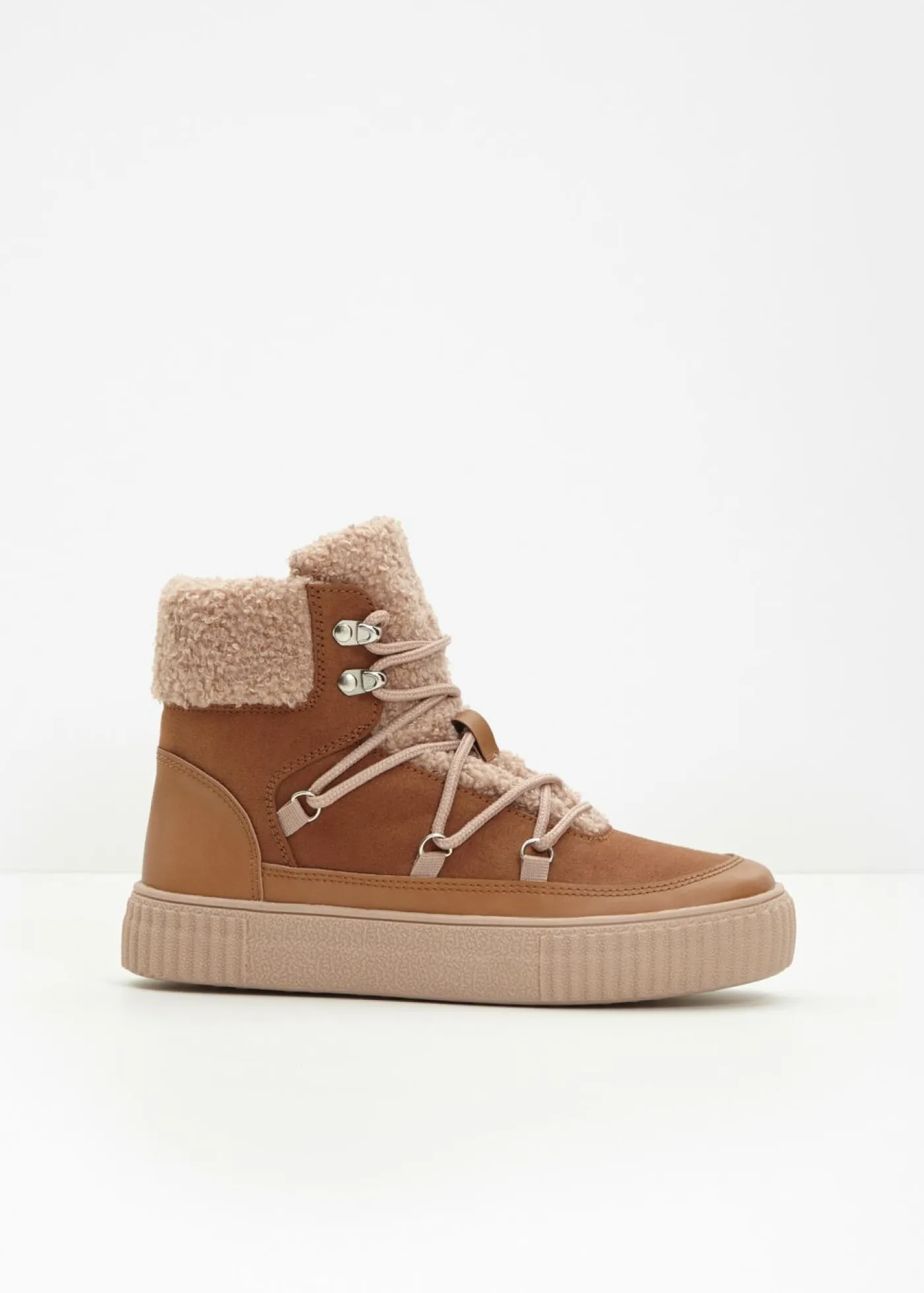 bonprix bonprix Botines De Nieve·Botas Con Cordones|Botines De Nieve·Botines Forrados>Botas forradas con cordones Avellana