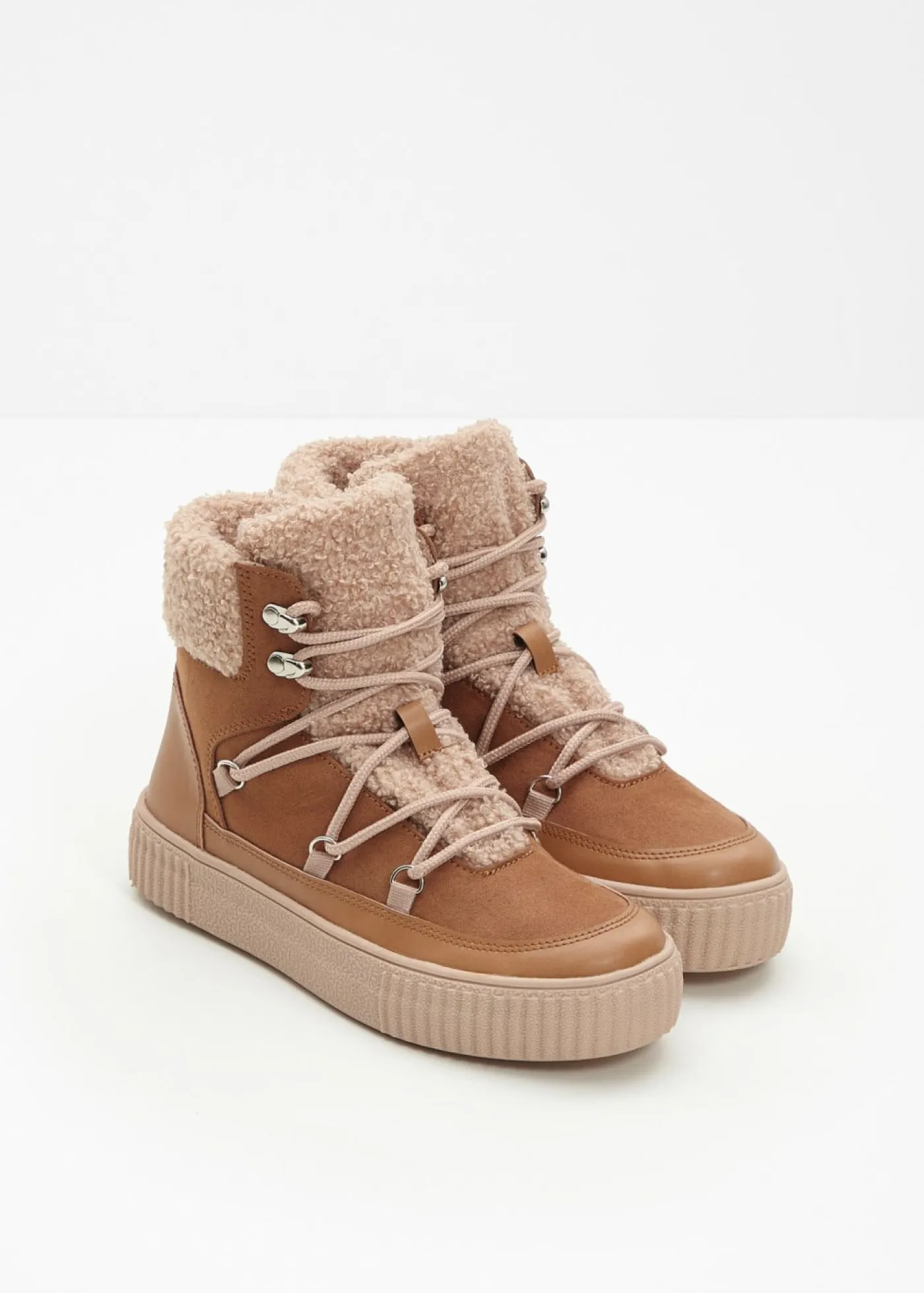 bonprix bonprix Botines De Nieve·Botas Con Cordones|Botines De Nieve·Botines Forrados>Botas forradas con cordones Avellana