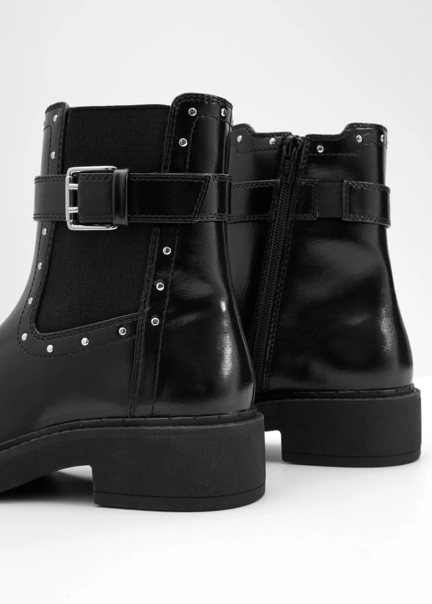 bonprix bonprix Botines De Nieve·Botines Clásicos>Botas moteras con hebilla Negro