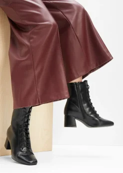 Mujer bonprix bonprix Botines con cordones y tacón ancho