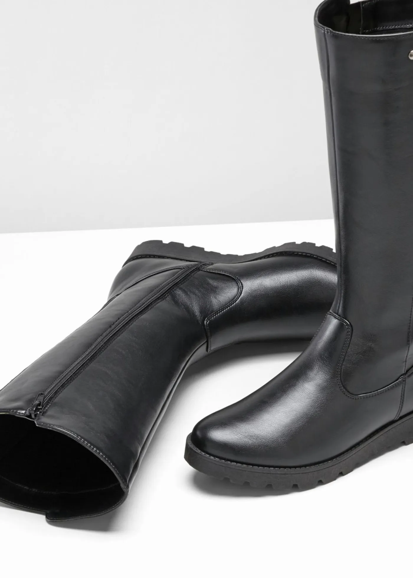 bonprix bonprix Tendencias·Zapatos Veganos|Botas>Botines de caña ancha Negro