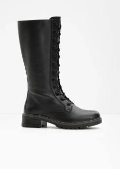 bonprix bonprix Botas De Pelo|Botas>Botines de cordones Negro