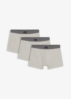 bonprix bonprix Bóxers|Ropa Interior·Bóxers>Boxers ajustados de algodón (3 unidades) Gris claro jaspeado