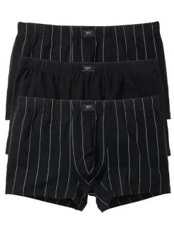 bonprix bonprix Bóxers|Ropa Interior·Bóxers>Boxers ajustados de algodón (3 unidades) Negro-blanco a rayas