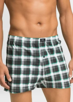 bonprix bonprix Bóxers|Ropa Interior·Bóxers>Boxers holgado de punto de algodón (3 unidades) a cuadros-gris