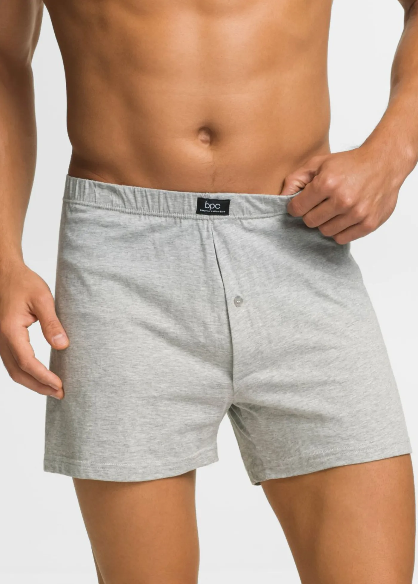 bonprix bonprix Bóxers|Ropa Interior·Bóxers>Boxers holgados de punto con algodón suave (4 unidades) Gris jaspeado
