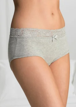 bonprix bonprix Ropa Interior De Algodón|Básicos>Braga (4 unidades) Antracita-gris claro jaspeado