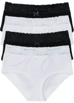 bonprix bonprix Ropa Interior De Algodón|Básicos>Braga (4 unidades) Negro-blanco