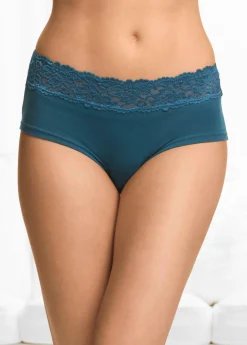 bonprix bonprix Ropa Interior De Algodón|Bragas>Braga (4 unidades) Negro-azul petróleo