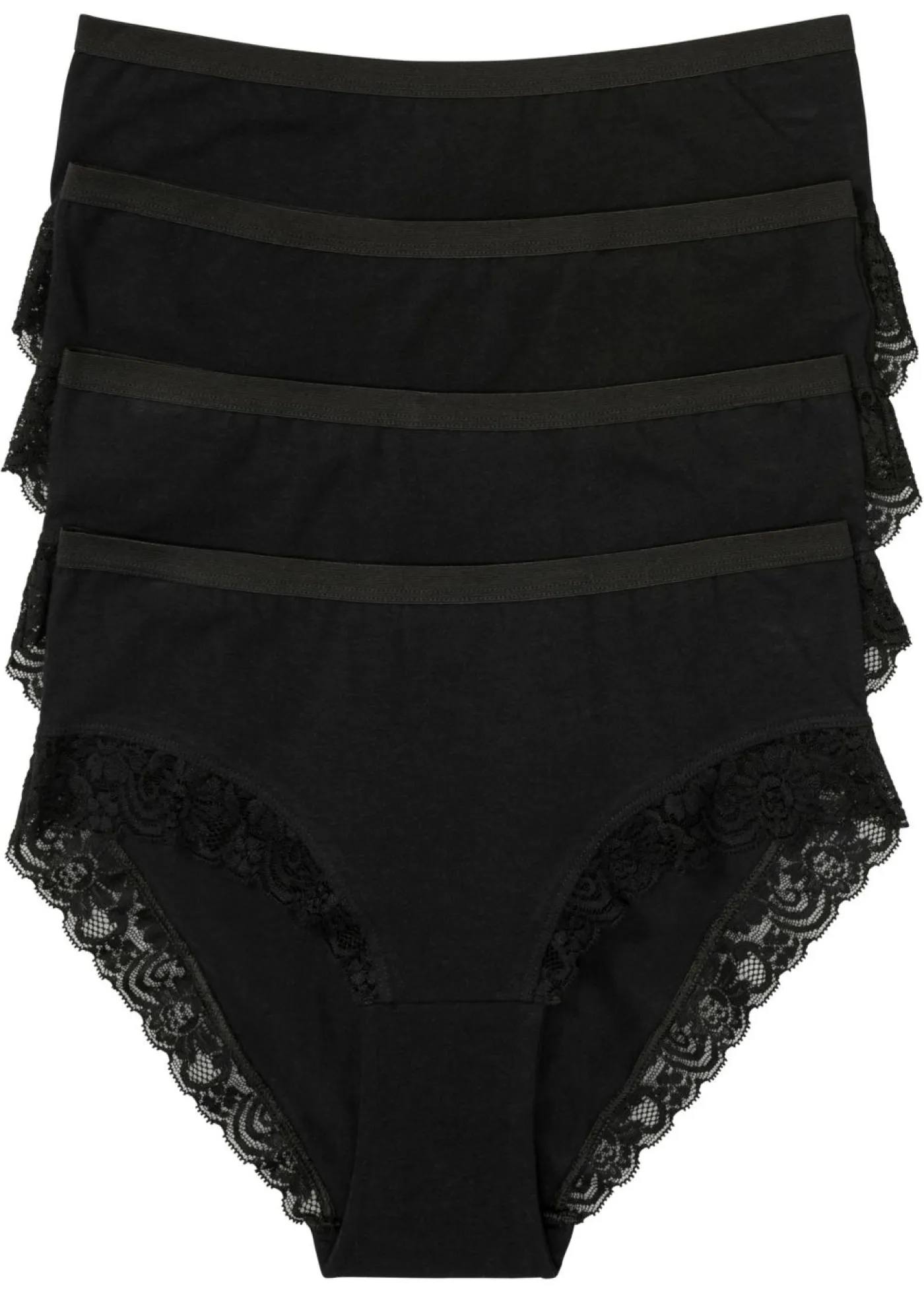 Mujer bonprix bonprix Braga con algodón orgánico y encaje (4 unidades)