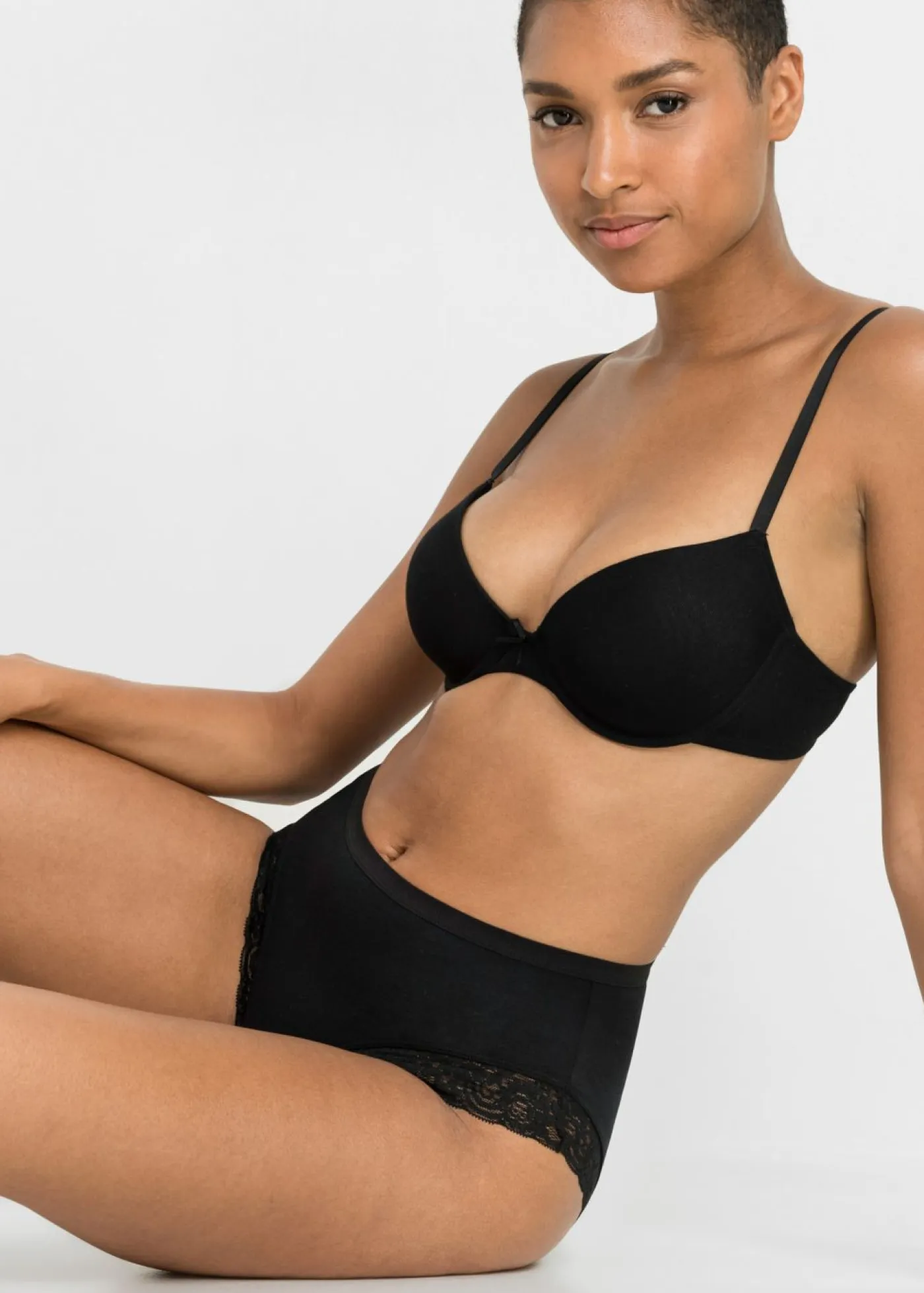 Mujer bonprix bonprix Braga con algodón orgánico y encaje (4 unidades)