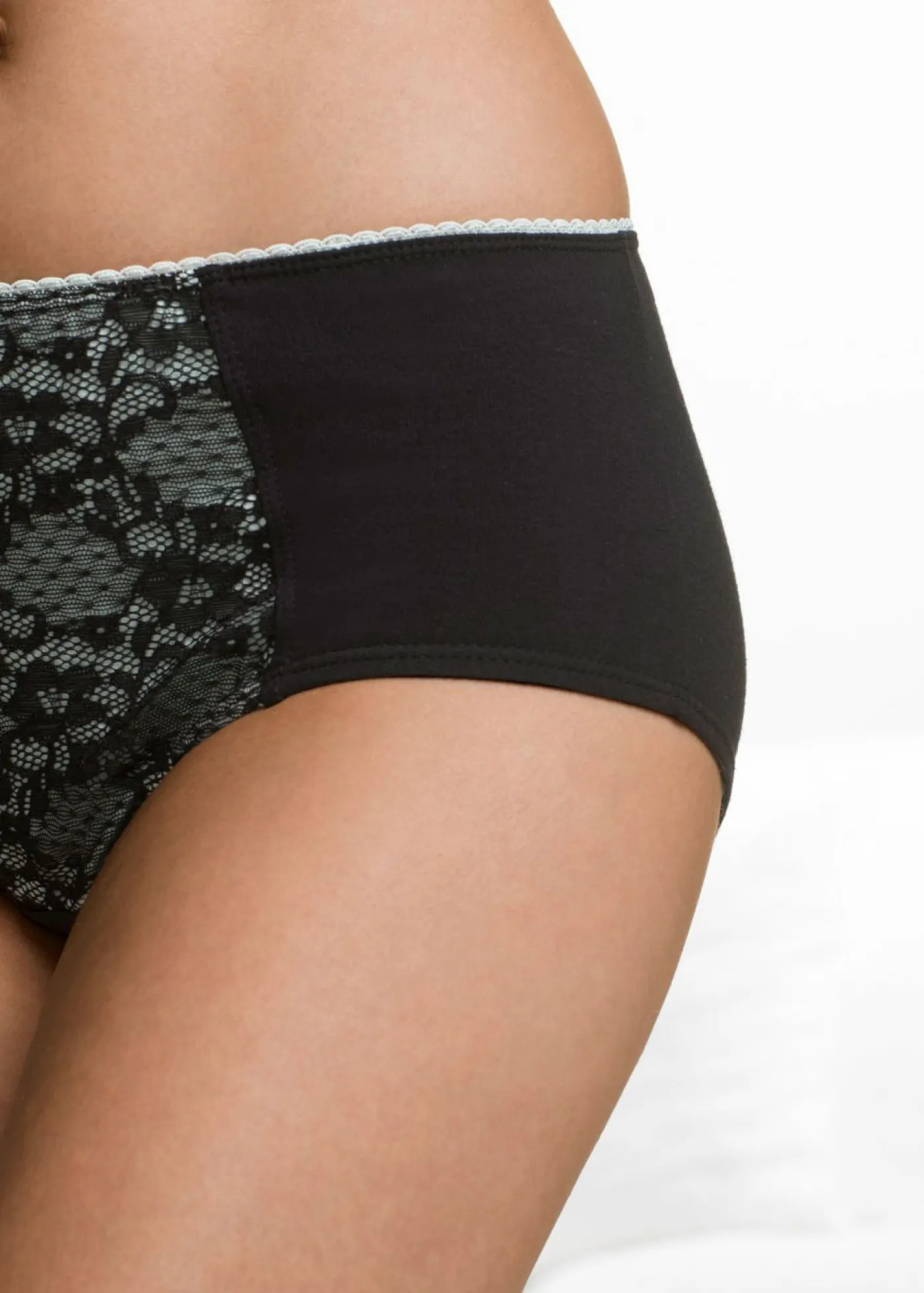 bonprix bonprix Ropa Interior De Algodón|Bragas>Braga con algodón orgánico (4 unidades) Negro