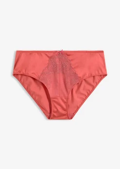 bonprix bonprix Bragas>Braga con bordado floral brillante rosa coral