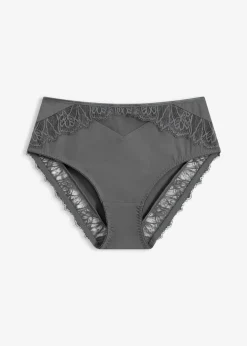 bonprix bonprix Lencería|Bragas>Braga con encaje delicado Gris granito