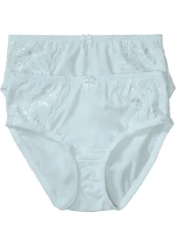 bonprix bonprix Bragas>Braga con encaje delicado (2 unidades) Azul crema + azul crema