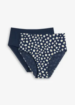 bonprix bonprix Conjuntos De Traje De Baño|Vestidos Moldeadores>Braga de bikini moldeadora (2 unidades) con efecto moldeador medio Azul marino