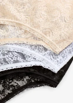 Mujer bonprix bonprix Braga de talle alto (3 unidades) de encaje