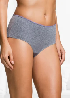 bonprix bonprix Ropa Interior De Algodón|Bragas>Braga maxi (5 unidades) Gris claro/gris/antracita jaspeado