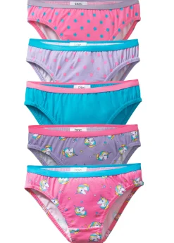 bonprix bonprix Multipack|Niña·Braguitas Y Tops>Bragas (5 unidades) Azul caribe/rosa flamenco/blanco