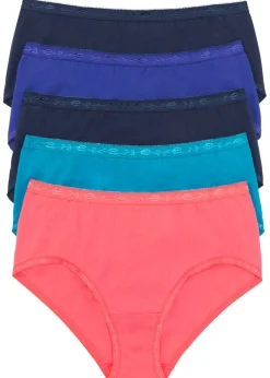 bonprix bonprix Ropa Interior De Algodón|Básicos>Bragas (5 unidades) Azul-rosa claro-turquesa
