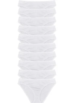 bonprix bonprix Ropa Interior De Algodón|Básicos>Braguita (10 unidades) Blanco