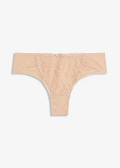 bonprix bonprix Lencería|Bragas>Braguita brasileña con bordado de flores Beige tiza
