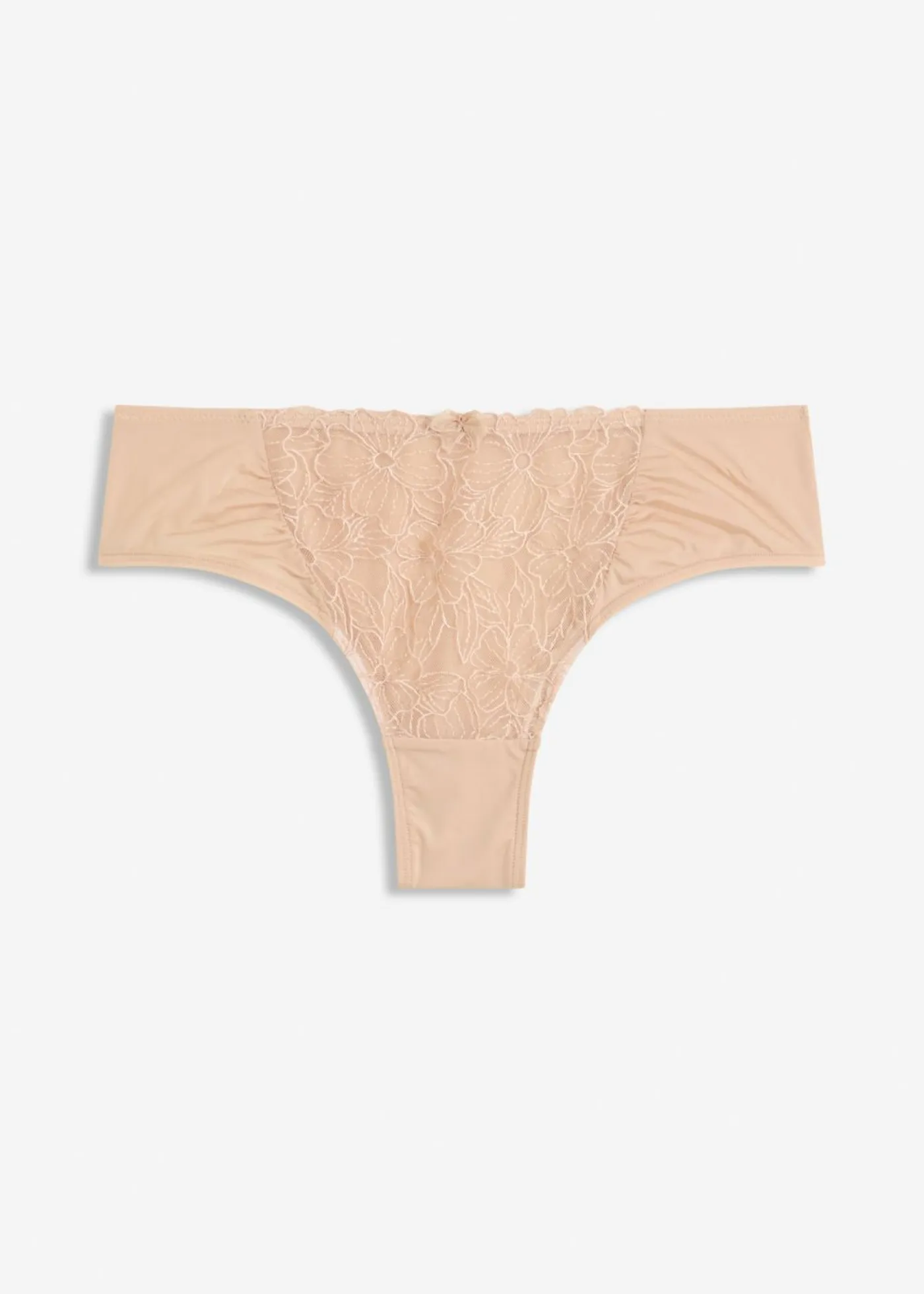 bonprix bonprix Lencería|Bragas>Braguita brasileña con bordado de flores Beige tiza