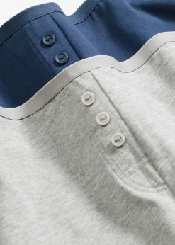 bonprix bonprix Ropa Interior De Algodón|Básicos>Braguita bóxer de talle alto (4 unidades) Azul almirante + gris claro jaspeado