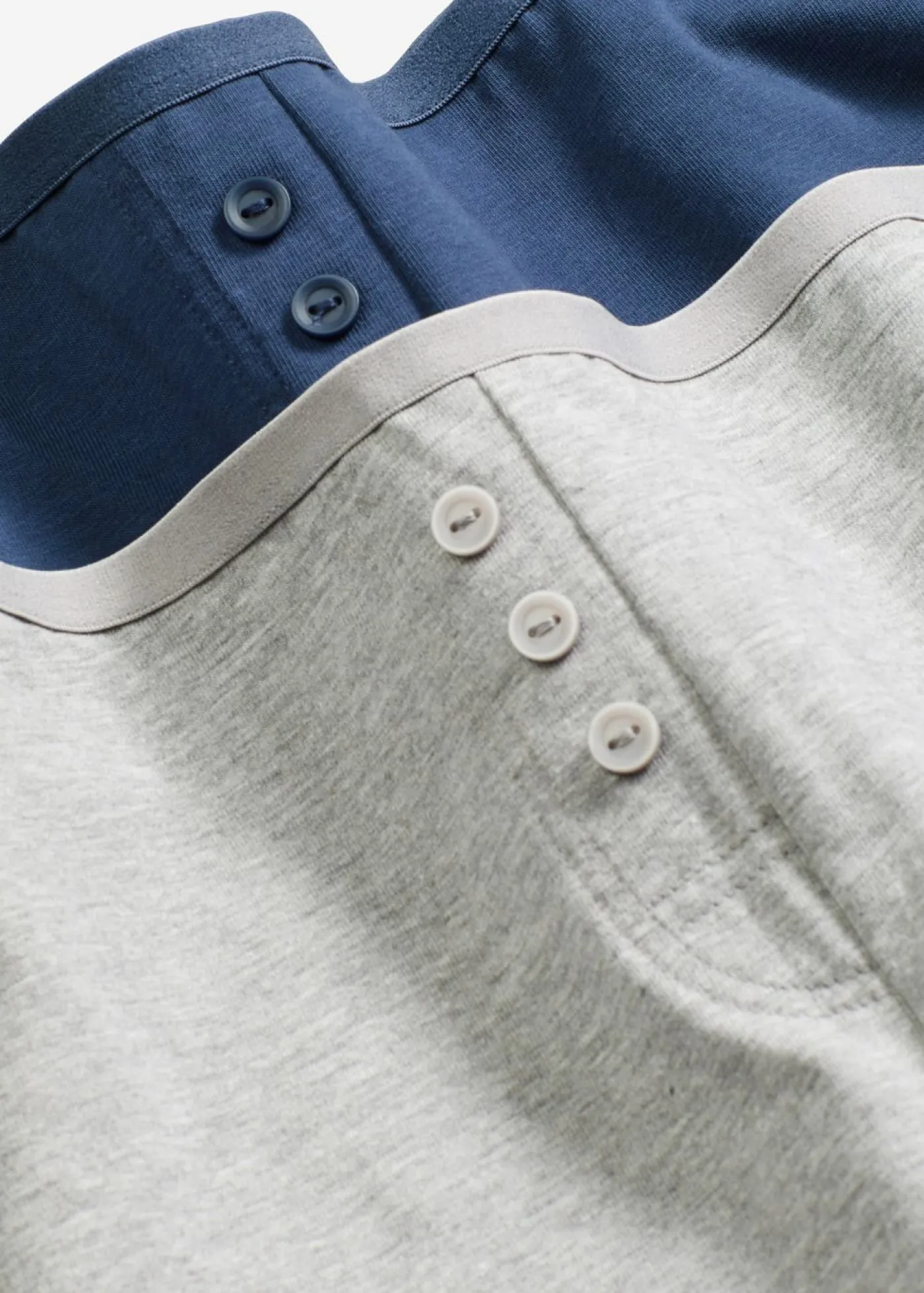 bonprix bonprix Ropa Interior De Algodón|Básicos>Braguita bóxer de talle alto (4 unidades) Azul almirante + gris claro jaspeado