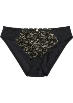 bonprix bonprix Lencería|Bragas>Braguita con encaje suave Negro-nude