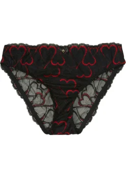 bonprix bonprix Lencería|Lencería Sexy>Braguita con encaje suave Negro-rojo salsa