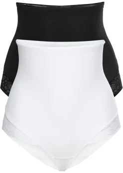 bonprix bonprix Ropa Interior Moldeadora|Bragas>Braguita con ligero efecto moldeador (2 unidades) Negro-blanco