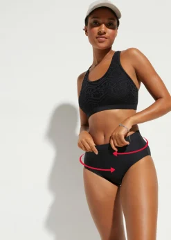 bonprix bonprix Conjuntos De Traje De Baño|Vestidos Moldeadores>Braguita de bikini de tiro alto con ligero efecto moldeador Negro