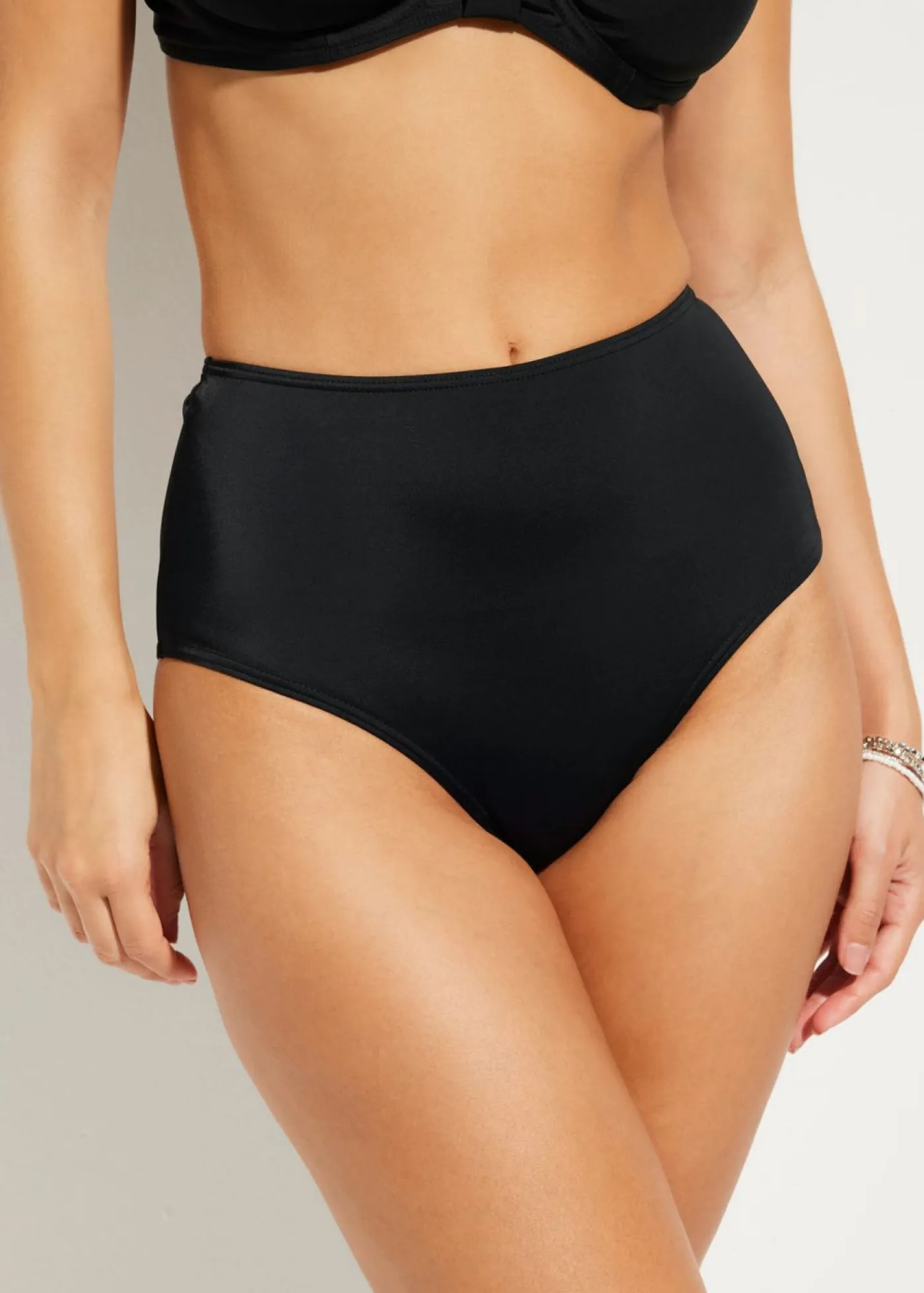 bonprix bonprix Conjuntos De Traje De Baño|Tankinis>Braguita de bikini highwaist en paquete doble (2 unidades) Quisquilla/negro