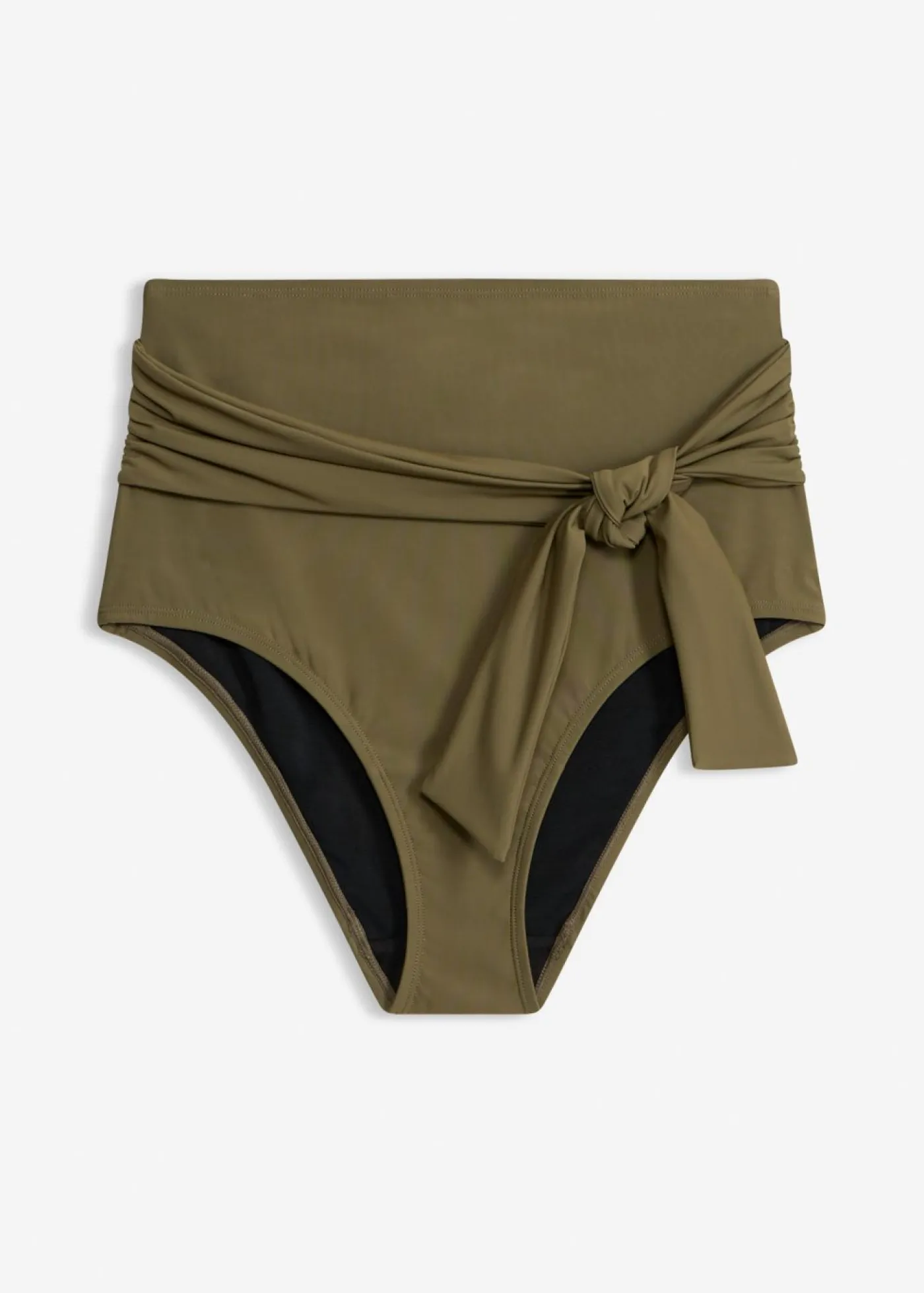 bonprix bonprix Conjuntos De Traje De Baño|Vestidos Moldeadores>Braguita de bikini highwaist con gran efecto moldeador y cordón Verde oliva oscuro