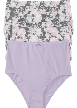 bonprix bonprix Ropa Interior De Algodón|Bragas>Braguita de talle alto (4 unidades) Lila estampado
