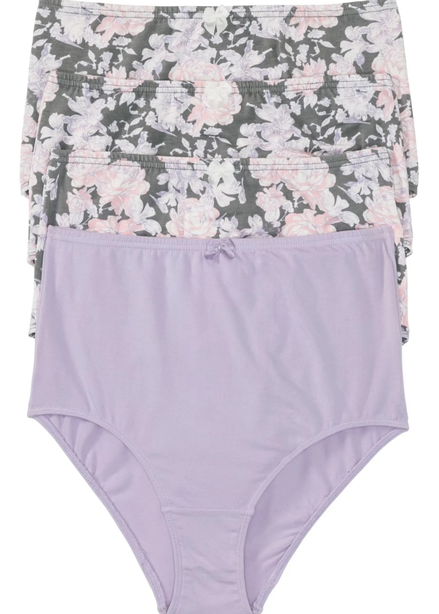 bonprix bonprix Ropa Interior De Algodón|Bragas>Braguita de talle alto (4 unidades) Lila estampado