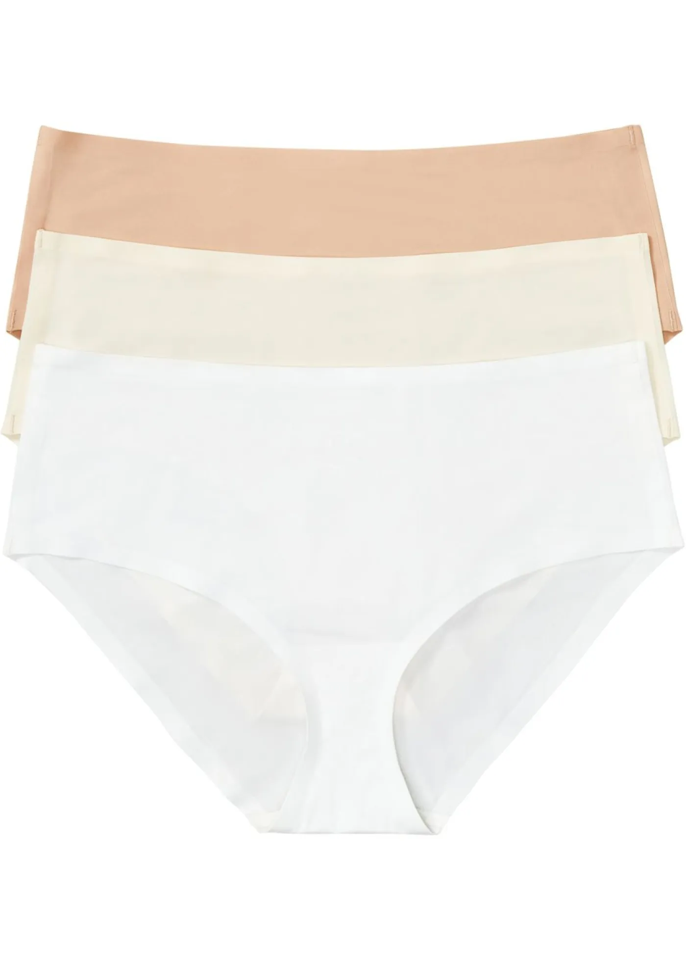 bonprix bonprix Sin Costuras|Bragas>Braguita Feel Comfort sin costuras (3 unidades) beige/blanco/beige mate