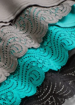 Mujer bonprix bonprix Braguita hipster con encaje (4 unidades)