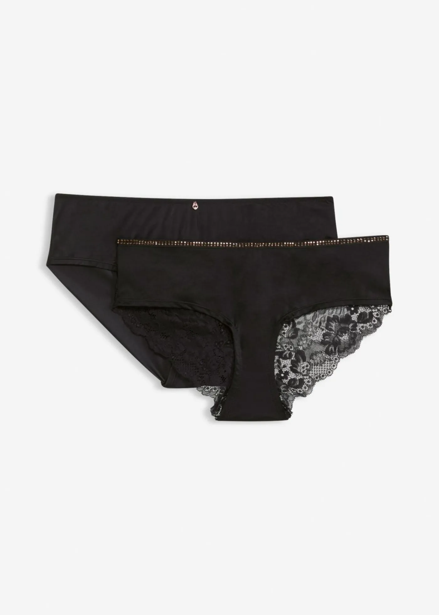 bonprix bonprix Lencería|Bragas>Braguita hipster de encaje elegante (2 unidades) Negro
